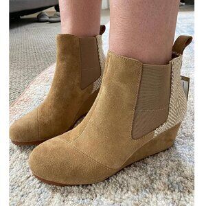 Toms Bailey Ankle Boot Women Brown Suede 8 Inches Heel with Cushioning